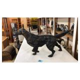 VNTG. CAST IRON HUNTING DOG DOORSTOP