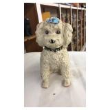 VNTG. WHITE PAINTED CAST IRON POODLE DOORSTOP