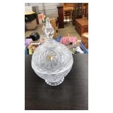LEAD CUT CRYSTAL LIDDED CANDY DISH, GERMANY