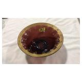 VNTG. AMETHYST GLASS SERVING BOWL
