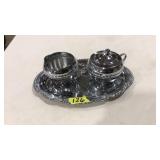 VNTG. CHROME PLATED SUGAR/CREAMER SET