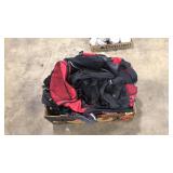 FLAT OF ASST. CLOTHES & BAGS