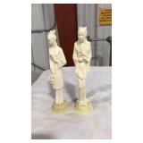 2 ALBASTER ASIAN FIGURIES