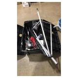 TOTE OF ASST. TOOLS: AIR INFLATOR, JUMP STARTER