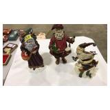(3) SANTA FIGURINES