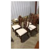 (4) QUEEN ANNE STYLE UPHOLSTERED DINING CHAIRS