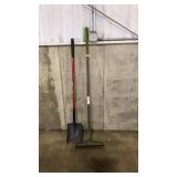 SQUARE SHOVEL AND RAKE