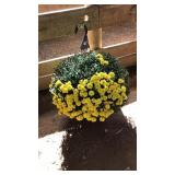 HANGING YELLOW MUM BASKET