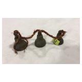 VNTG. GRDUATED BRASS BELLS ON ROPE