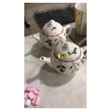 (2) HARTSTONE POTTERY TEAPOTS, 1989