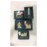 (5) LENOX CHRISTMAS ORNAMENTS