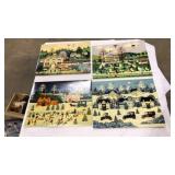 (4) FOLK ART PRINTS SIGNED W.SCOTT