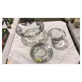 VNTG. SILVER OVERLAY GLASSWARE