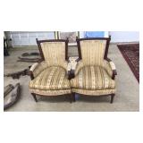 PAIR OF LOUIS XVI- STYLE ARM CHAIRS