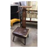 MID CENTURY BULTER W/ UPHOLSTERED SEAT