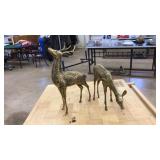 LRG. BRASS BUCK & DOE FIGURINES