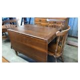DROP LEAF DINING TABLE & 3 CHAIRS