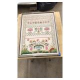 FRAMED NEEDLEWORK SAMPLER