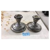 PAIR OF STERLING CANDLESTICK HOLDERS