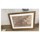 FRAMED MAP OF BOSTON