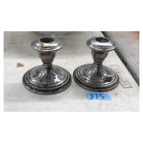 PAIR OF STERLING CANDLESTICK HOLDERS