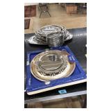 LOT OF SILVERPLATE SERVING TRAYS