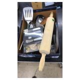BOX OF KITCHEN UTENSILS