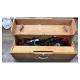WOOD TOOL BOX W. ASST WOOD WORKING TOOLS