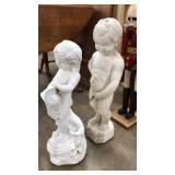 2 LITTLE BOY FOUNTAIN STATUES