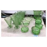 GREEN DEPRESSION GLASS COLLECTION