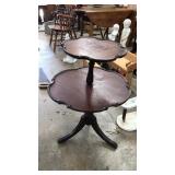 2 TIER MAHOGANY PLANT STAND