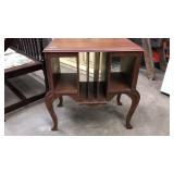 ORNATE WOOD RECORD CABINET