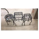 (3) WROUGHT IRON PLANT STANDS