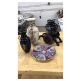 LOT OF ORIENTAL VASES & DECOR