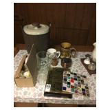 Rubbermaid Ice bucket and Holt Howard figurine and Rubbermaid Ice bucket and Holt Howard figurine and