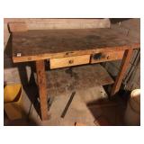 wooden work bench