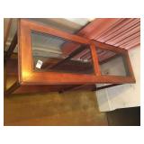Glass top wood table Glass top wood table