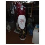 Santa Claus wooden log statue Santa Claus wooden log statue