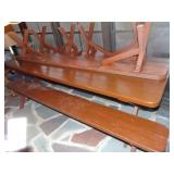 Wooden picnic table 2 long benches 2 short