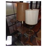 2 floor table  lamps &  plant stand