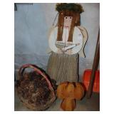 Lighted Wooded Angel, basket and puzzle