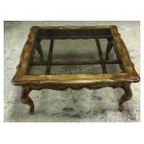 Square glass top coffee table