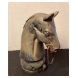 Cast iron horse head fence topper