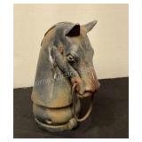 Cast iron horse head fence topper