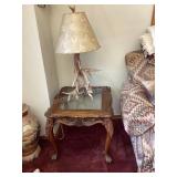 End Table & Antler Lamp