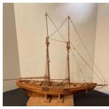 2 piece hobby wood sailboat, dusty