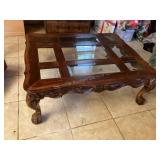 Beveled glass top coffee table, 45x38x16' tall