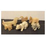 Carved Stone & Marblecraft figurines, 6 pieces