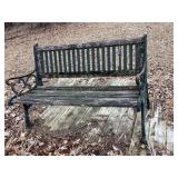 Bench with iron frame, 49 1/2x24x32' tall