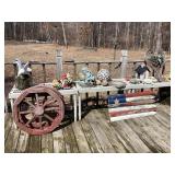 Plastic shelving & Yard decor